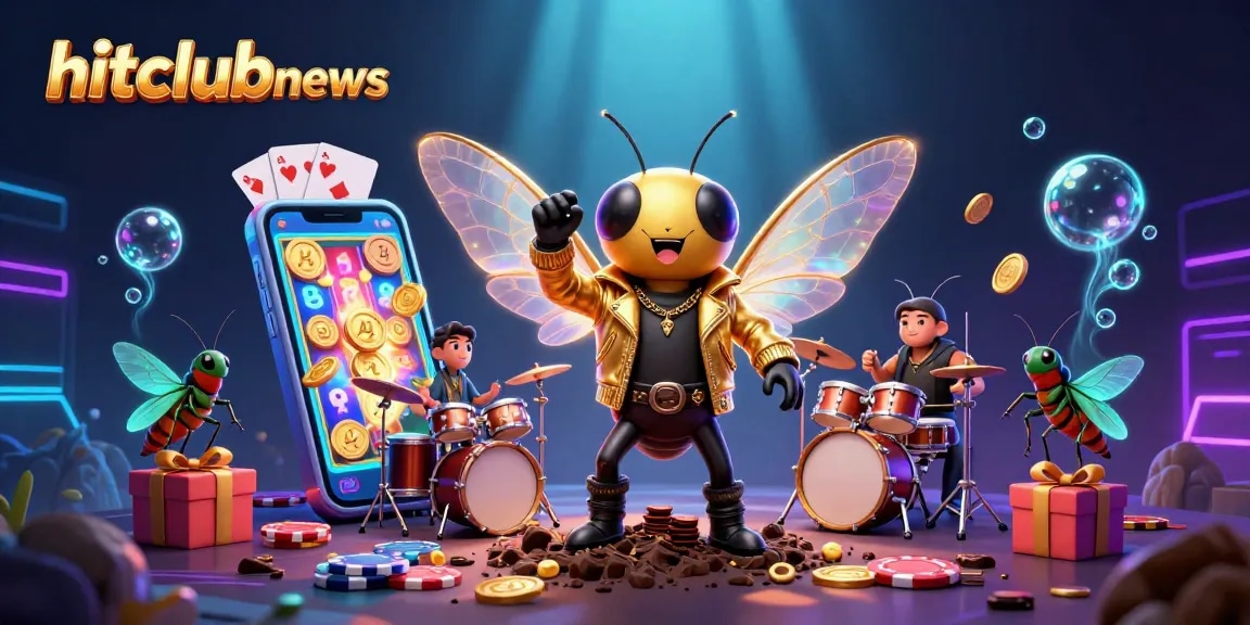 Experience the excitement at hitclubnews with vibrant slot games, rock star characters, and dynamic casino elements.