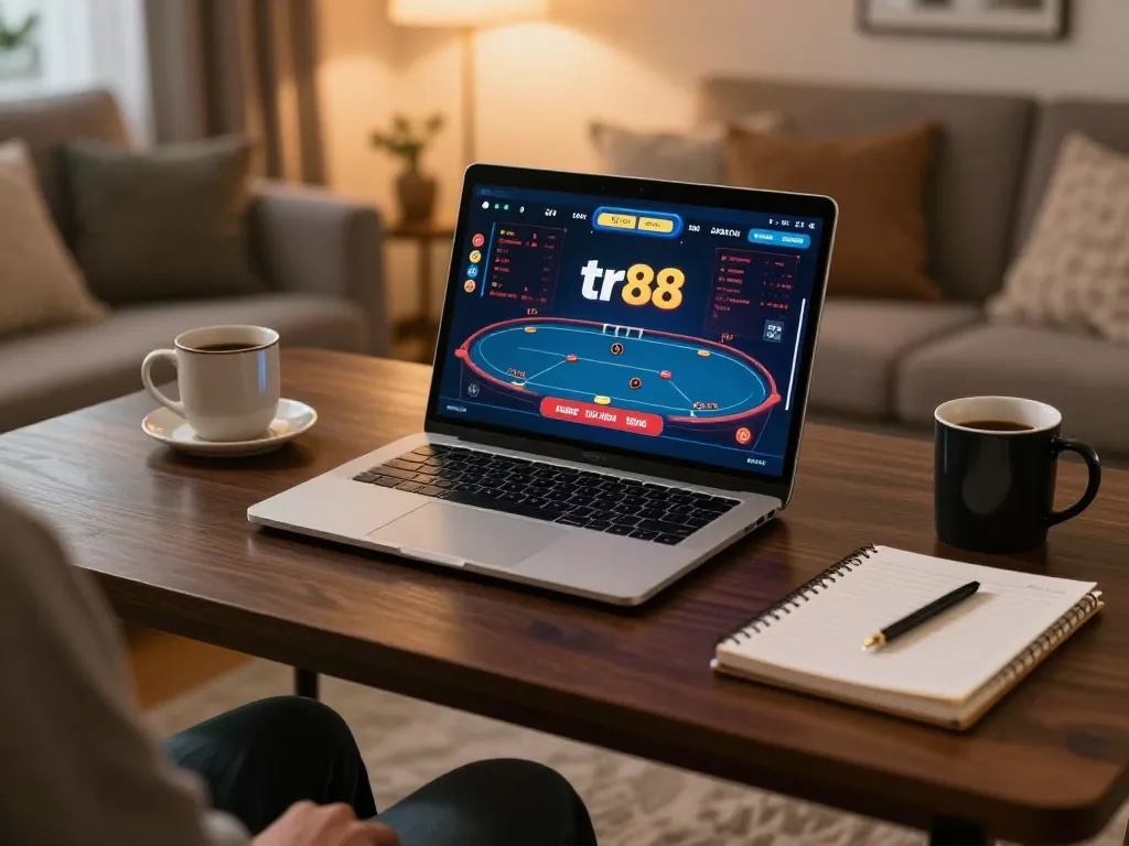 Engaging poker action at tr88 online casino showcasing player interaction on gaming interface.