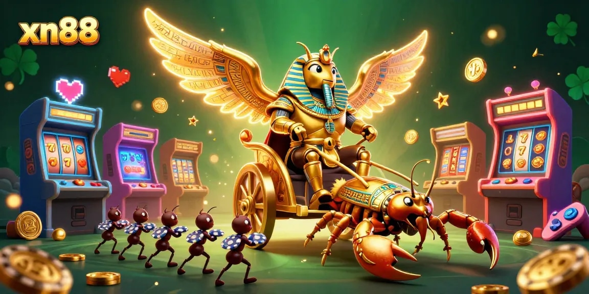 Experience thrilling gameplay with xn88's vibrant casino theme featuring animated characters and gaming elements.