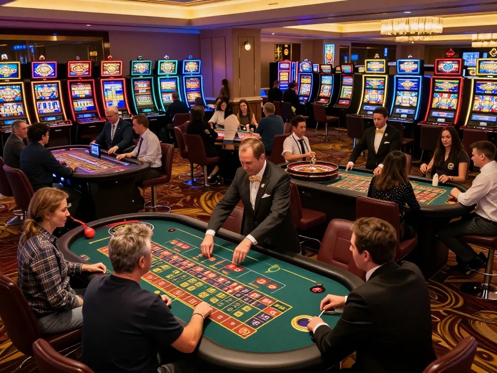 Players engaging in thrilling roulette games at five88 casino, vibrant atmosphere