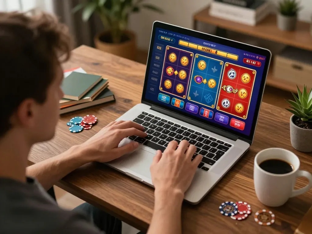 Pucuk138 gaming session shows intense player strategy at home with exciting online poker interface.