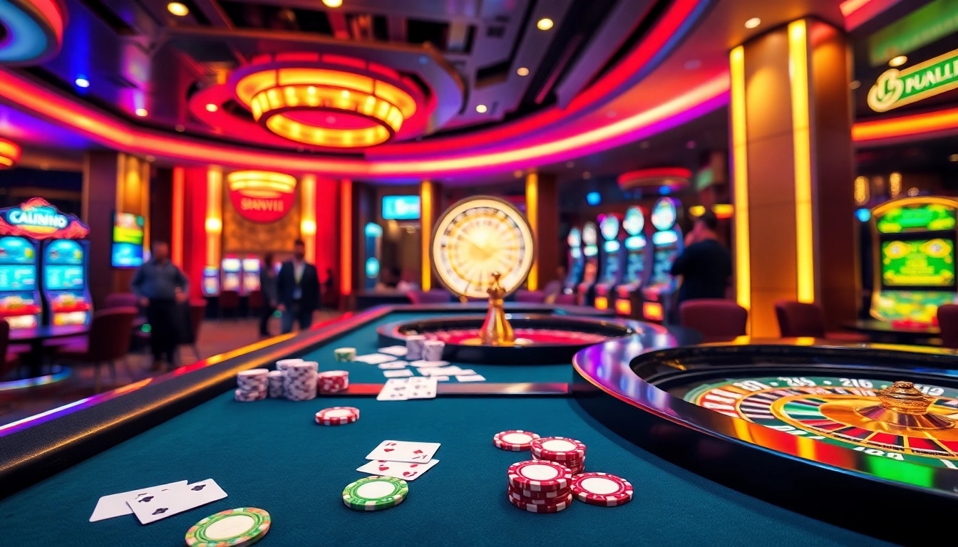 Experience the excitement of slvip1.com.ph with vibrant casino scenes featuring thrilling games.