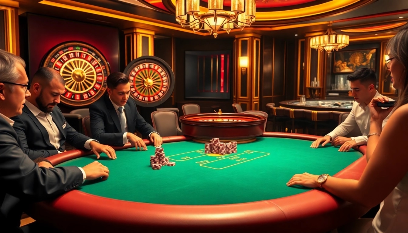 Players strategizing at a high-stakes poker table at https://13win00.com/, showcasing the thrill of gambling.