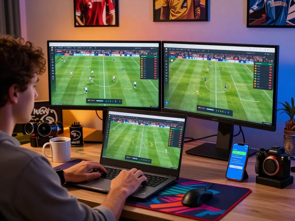 Nowgoal user analyzing football scores and betting odds in an engaging online betting platform.