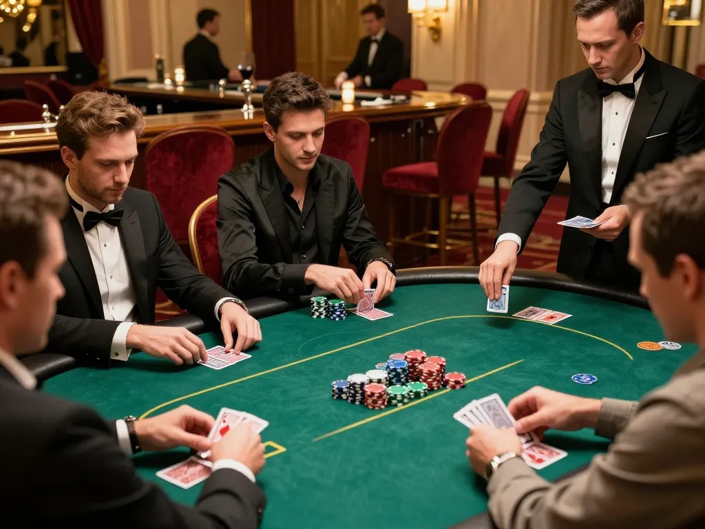 Players engaged in a high-stakes poker game at Cloud-Africa, showcasing thrilling competition.