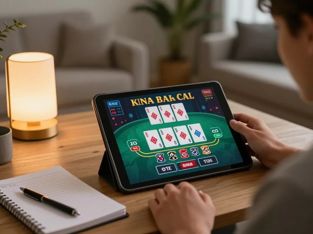 Player engaging in live baccarat on tablet with asialive88 link alternatif visible, illustrating online casino gaming.