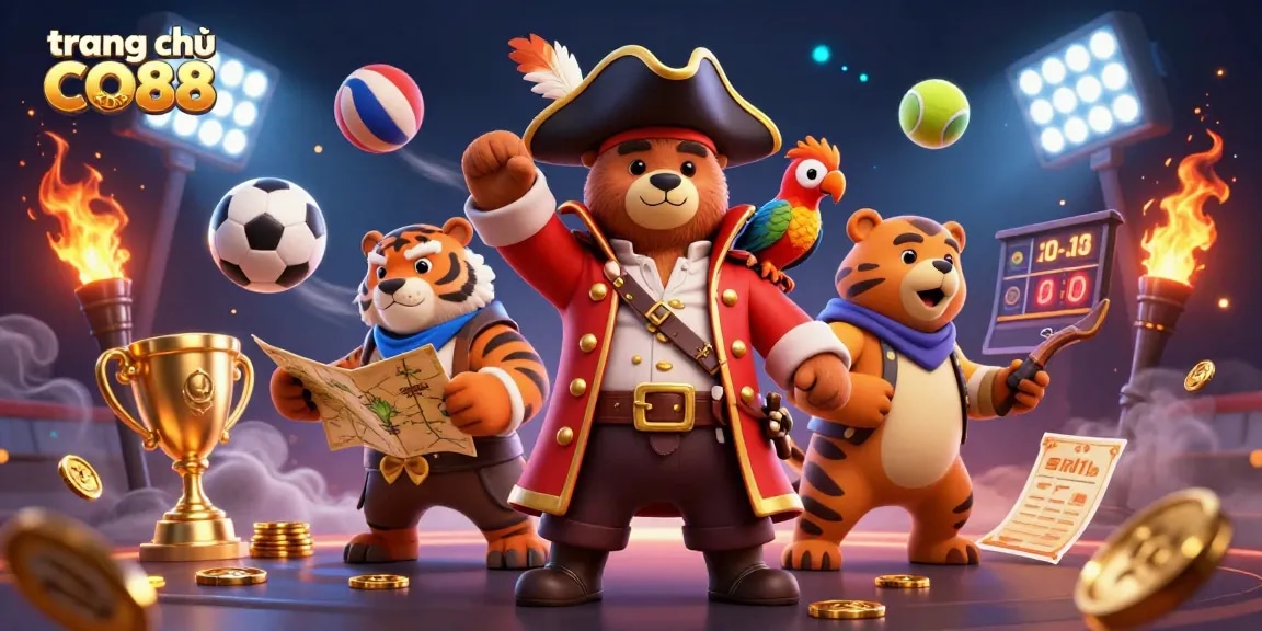Engage in thrilling adventures at trang chủ CO88 with vibrant casino-themed characters and elements.