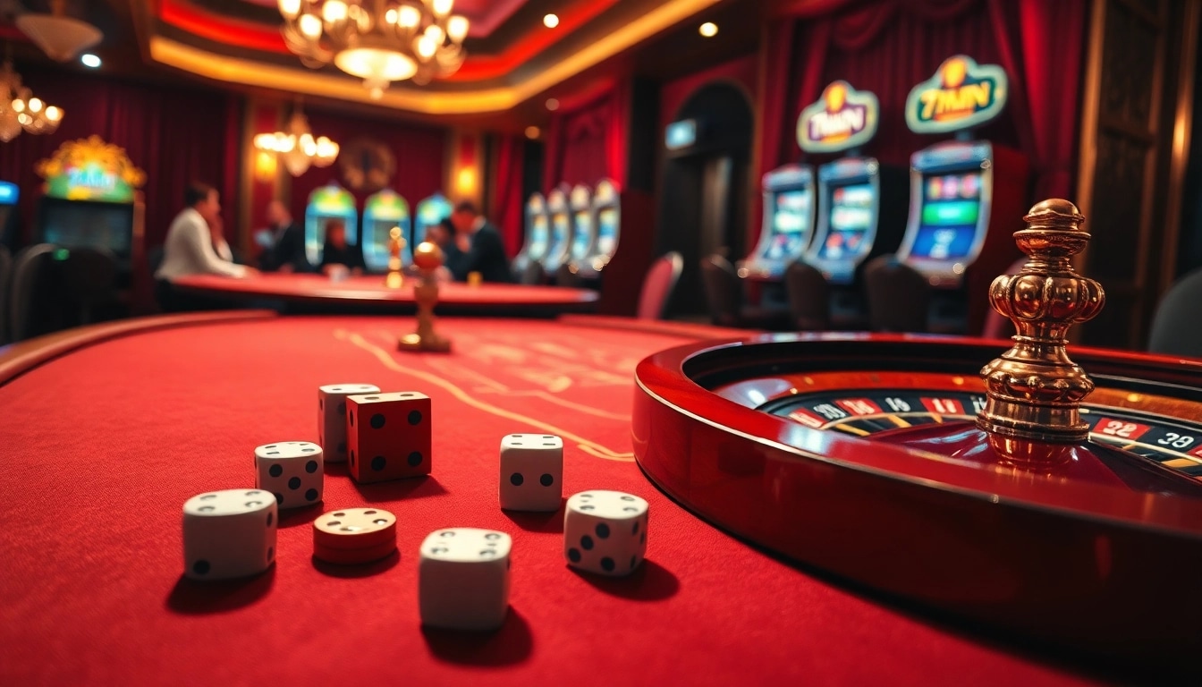 Engaging scene of gamblers playing at a poker table highlighting 7mcn's premium gaming experience.
