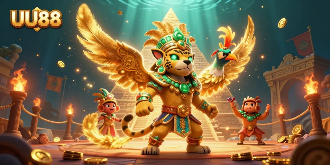 Experience the thrill of gaming at UU88 with vibrant 3D casino elements and dynamic characters.