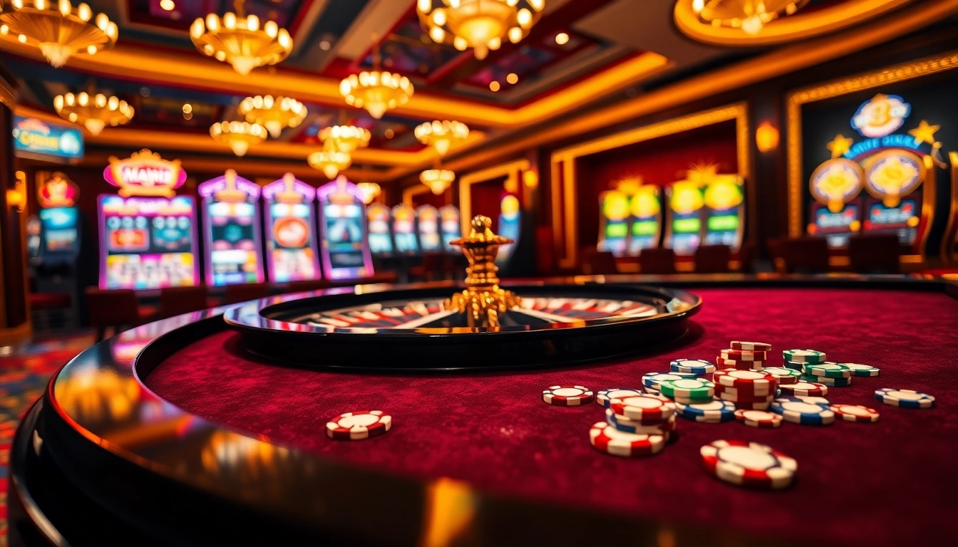 Exciting casino gaming scene at https://lucky88s.fit/ with roulette, chips, and vibrant atmosphere.