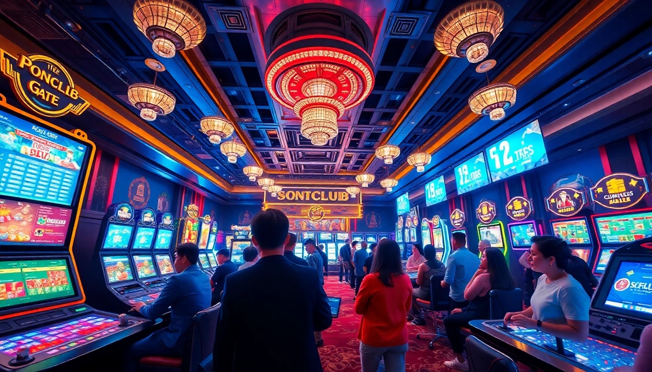 Exciting gaming scene at Sonclub, showcasing diverse games and a vibrant atmosphere.