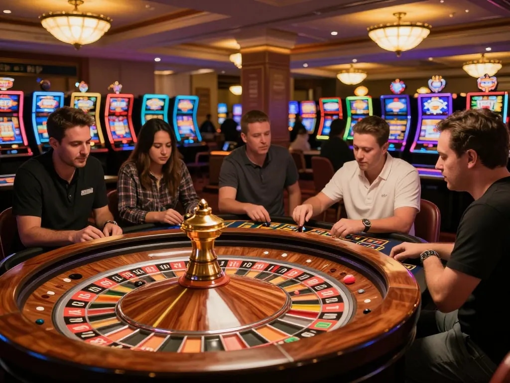 Players engaging in roulette at C168, creating a lively casino atmosphere