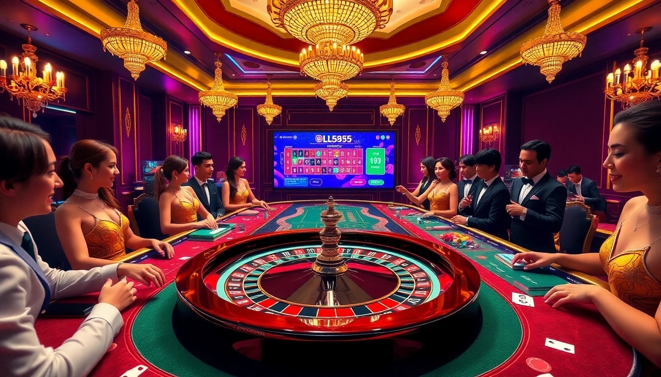 Exciting roulette action at https://bl555.support with enthusiastic players and colorful chips.
