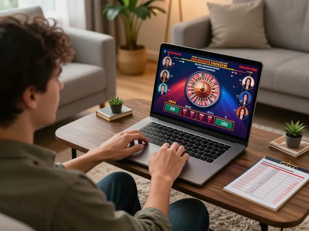 Experience the thrill of live dealer games at 789WIN from a cozy home setup.