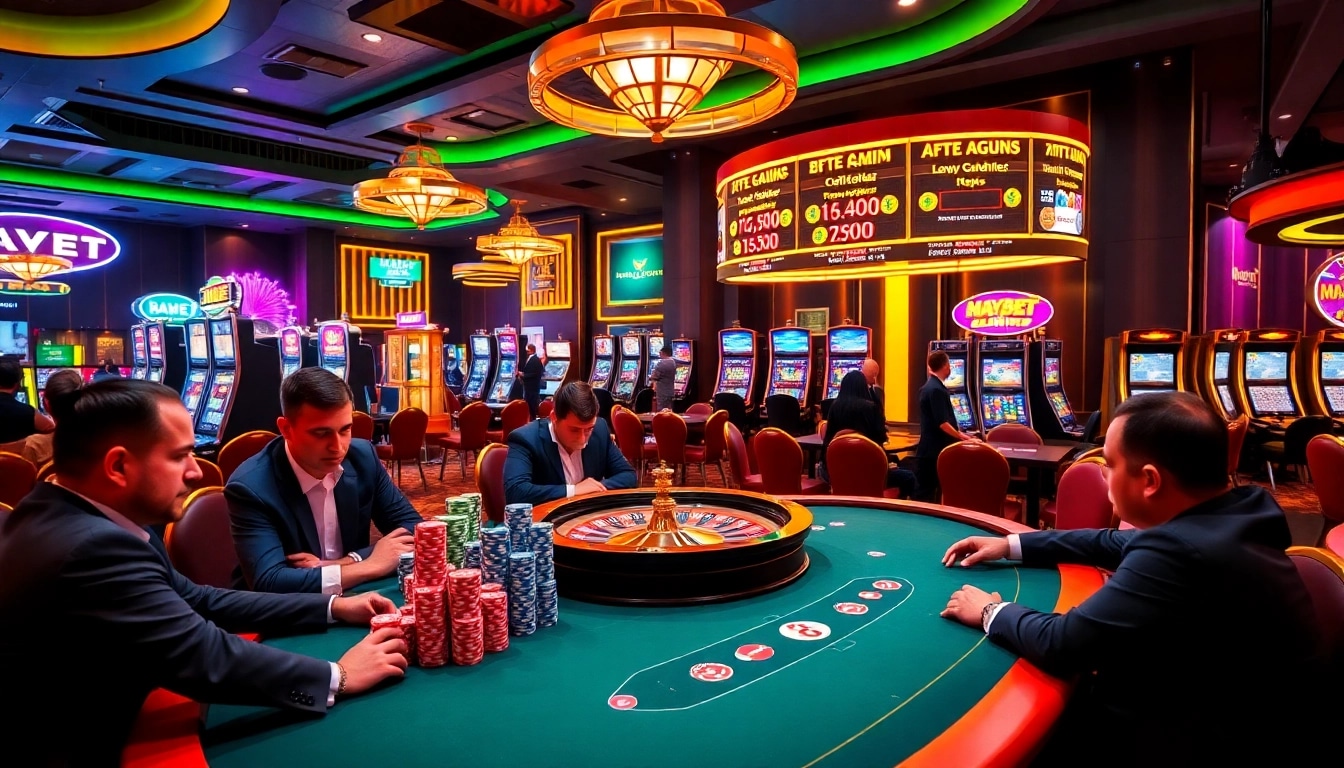 Playing poker at HAYBET casino with vibrant chips and a roulette wheel in a luxurious setting.