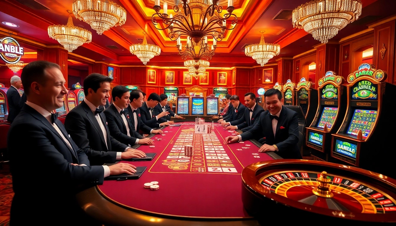 Players celebrating wins at XX88 casino tables, showcasing luxury gaming experience and excitement.