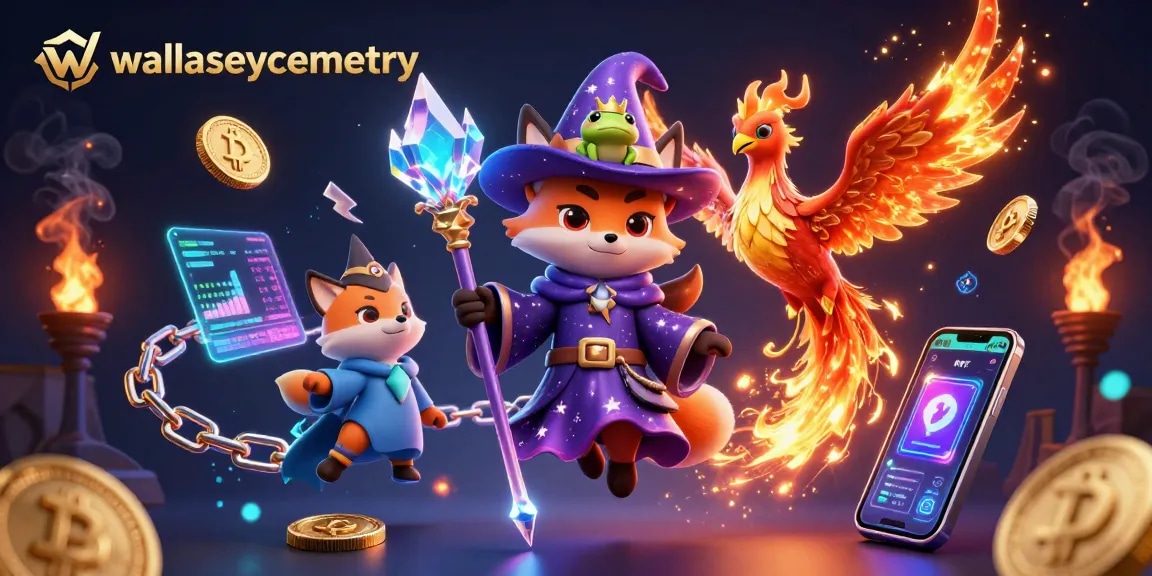 Engage with wallaseycemetery's magical casino adventure featuring the wizard fox and phoenix.