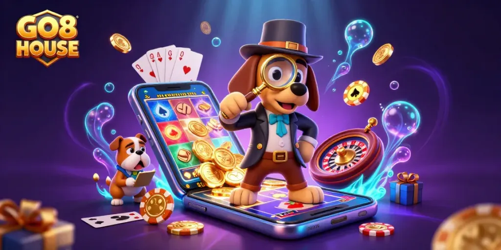 Engage in thrilling action at GO8 HOUSE with colorful slot games and treasures galore.