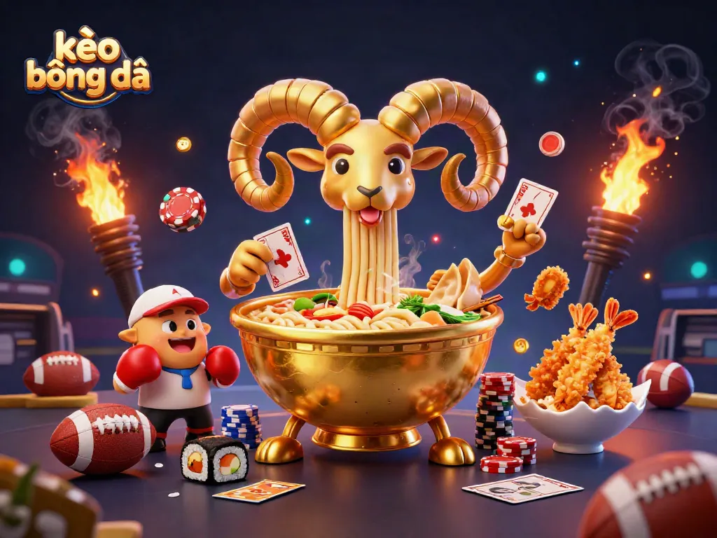 Engaging kèo bóng đá scene showcasing dynamic characters, sports elements, and betting excitement.