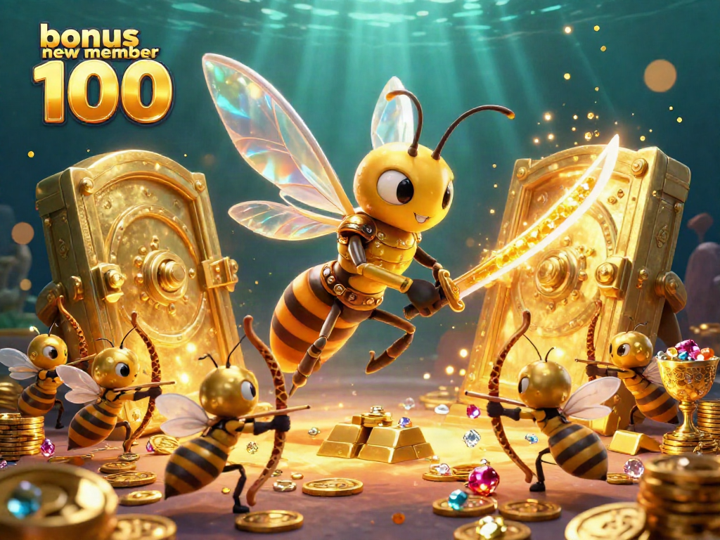 Experience the thrill of the casino with bonus new member 100 as a giant hornet in armor and bee archers surround riches.