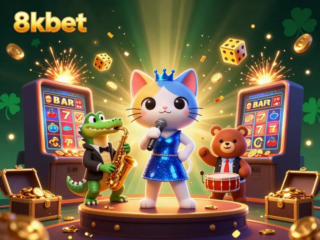Experience excitement at 8xbet with our dynamic casino scene showcasing thrilling games and characters.