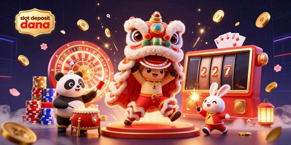 Experience the thrill of slot deposit dana with vibrant characters and dynamic casino elements in a festive illustration.