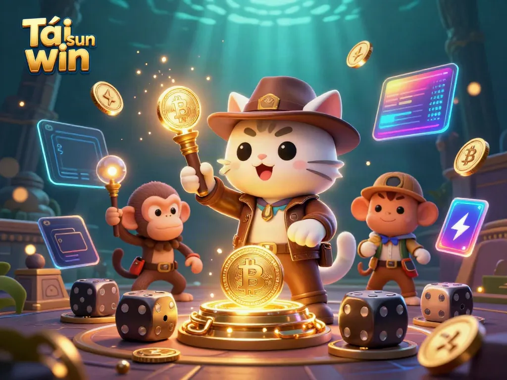 Engage in gaming adventure with Tải sun win and explore vibrant casinos with animated characters.