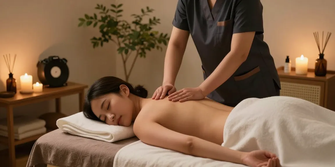 Relaxing 연신내출장마사지 session with a therapist in a soothing home setting.