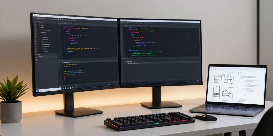 Buy .co.uk domain registration in an innovative developer workspace with code editor and sleek technology.