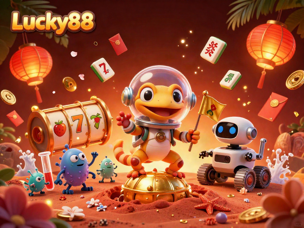 Experience the excitement of Lucky88 online casino with vibrant games and engaging characters.