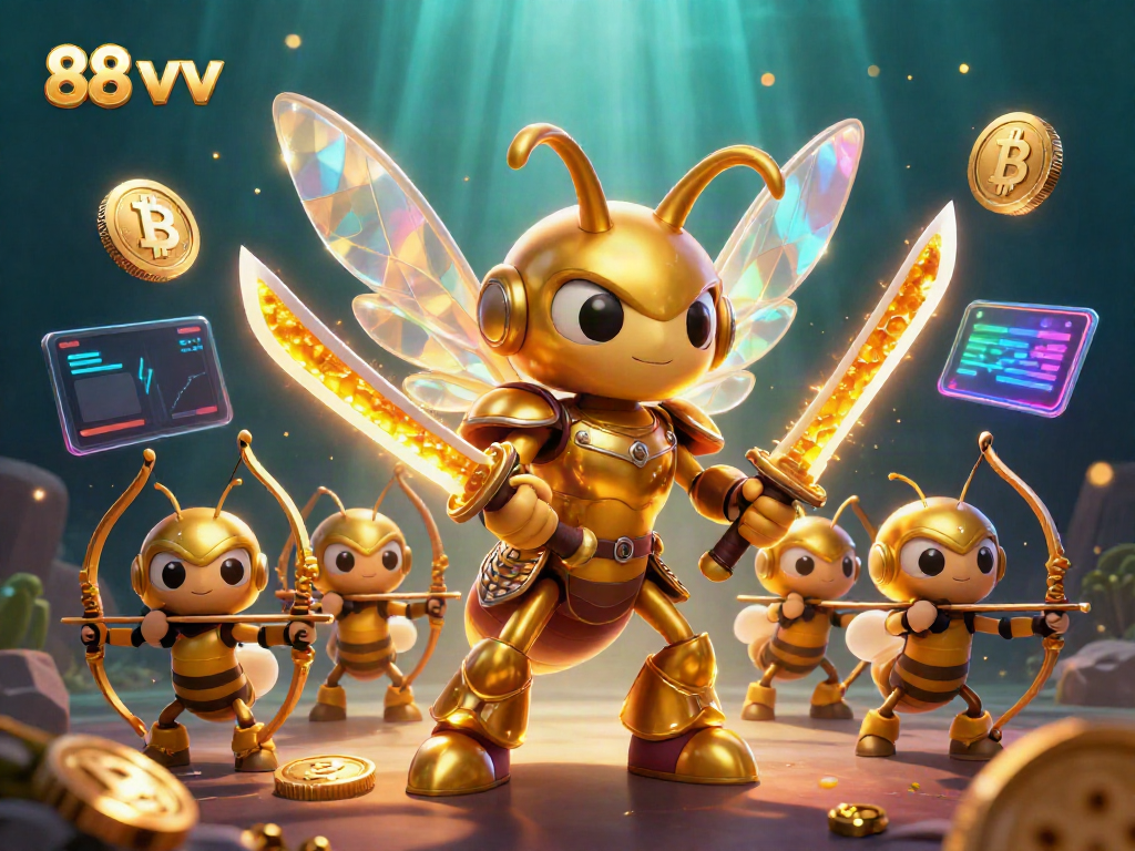 Engage the thrill of casino games at 88 vv with a vibrant 3D scene showcasing exciting gaming elements.