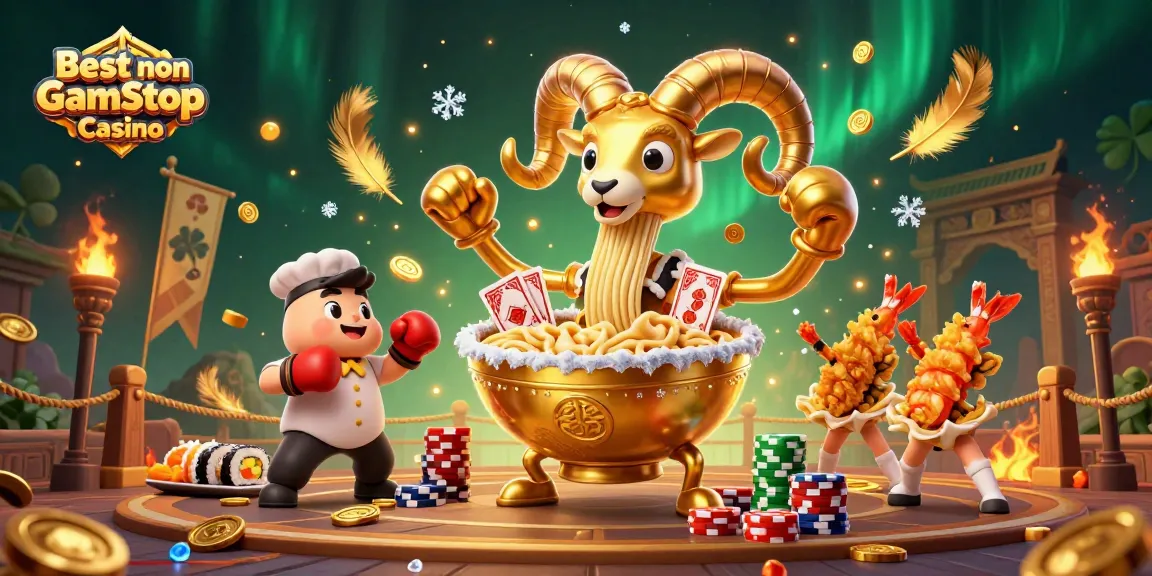 Experience thrilling games at the Best non Gamstop Casino featuring dynamic cartoon characters and vibrant casino elements.
