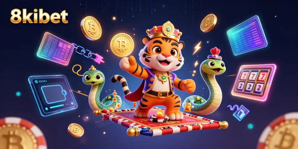Experience the vibrant world of 8xbet with exciting animated casino elements and characters.