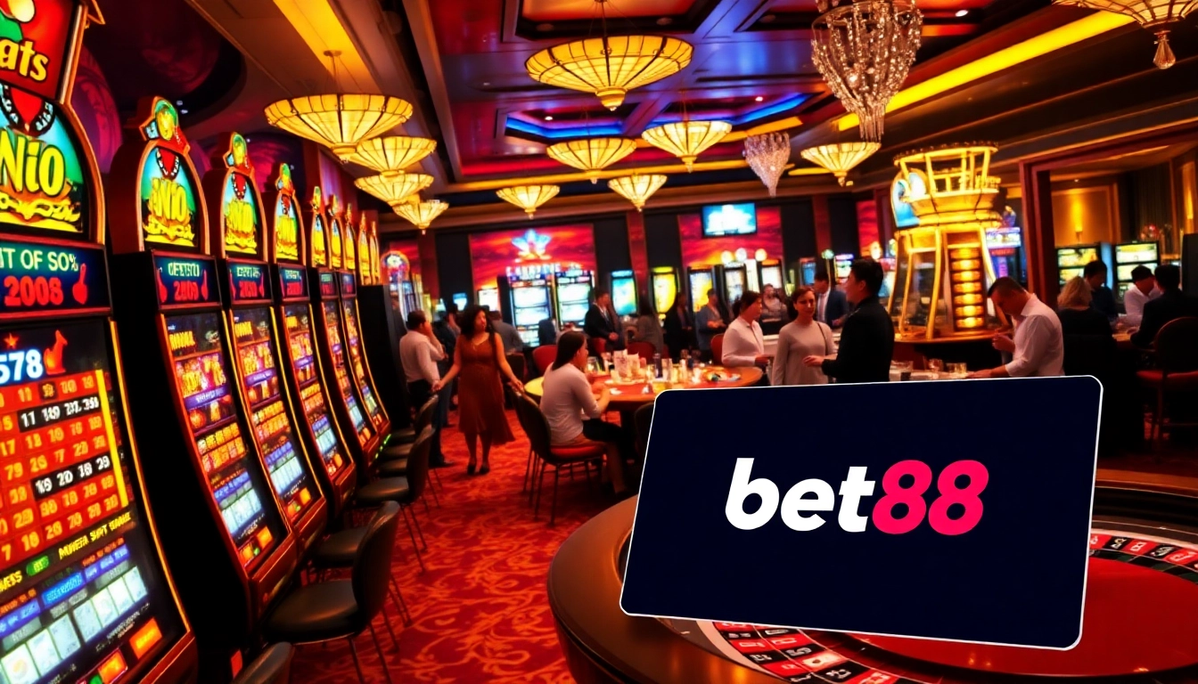 Engage in thrilling gaming experiences at bet88 online casino with vibrant slot machines and poker.