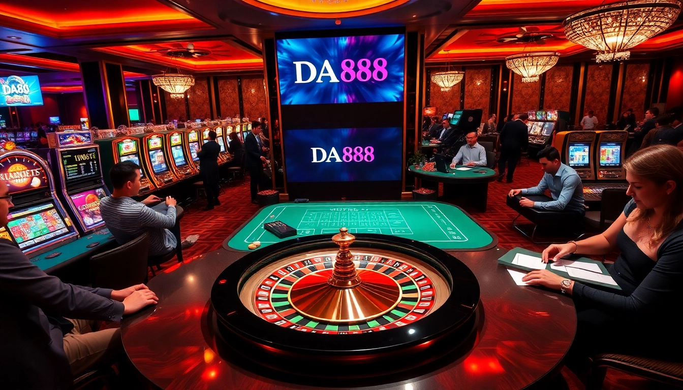 Experience high-stakes gambling at DA88's luxurious casino tables and vibrant gameplay.