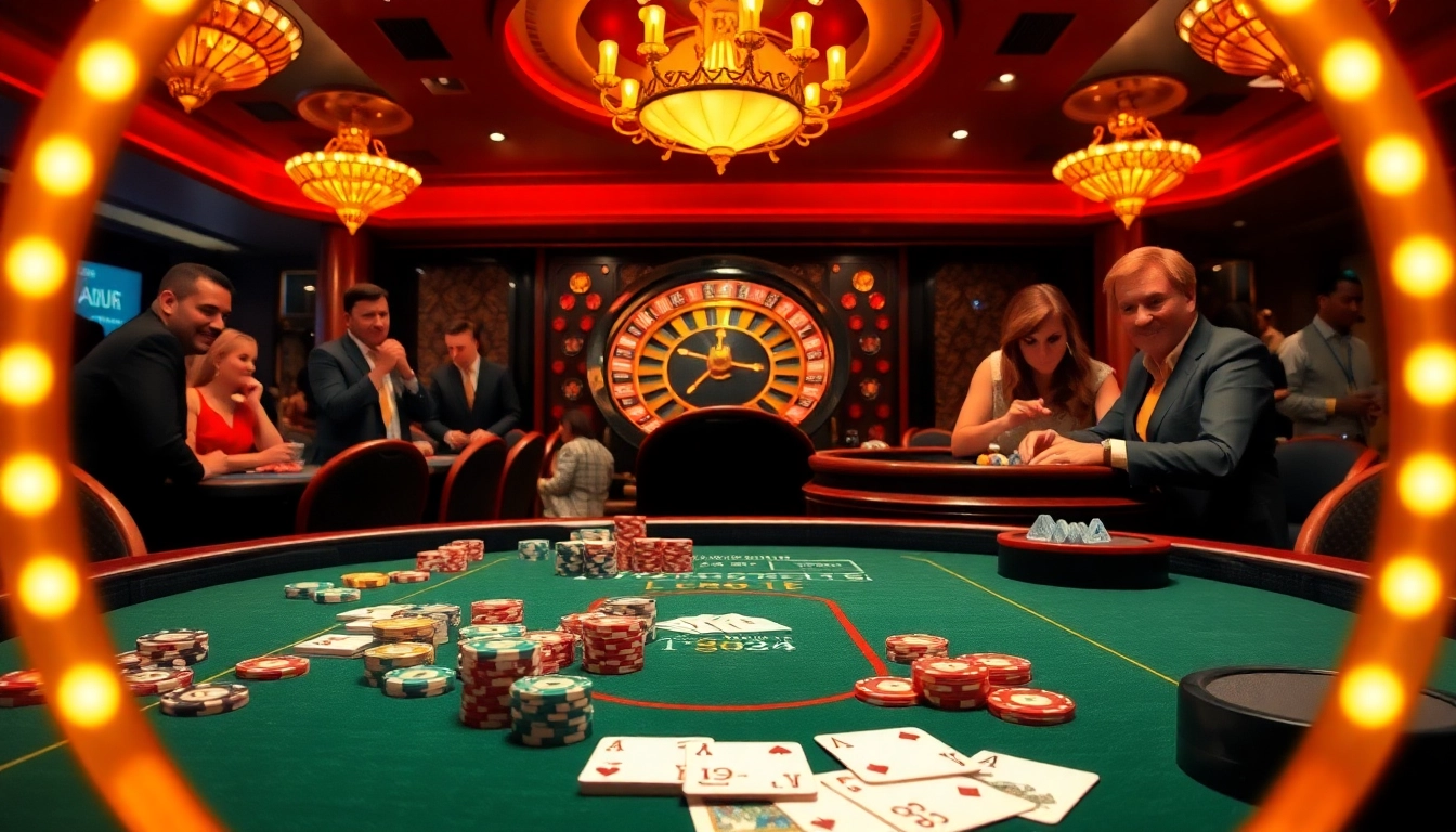 Experience high-stakes gaming at https://ta88.de.com/ with an elegant casino atmosphere featuring poker chips and cards.