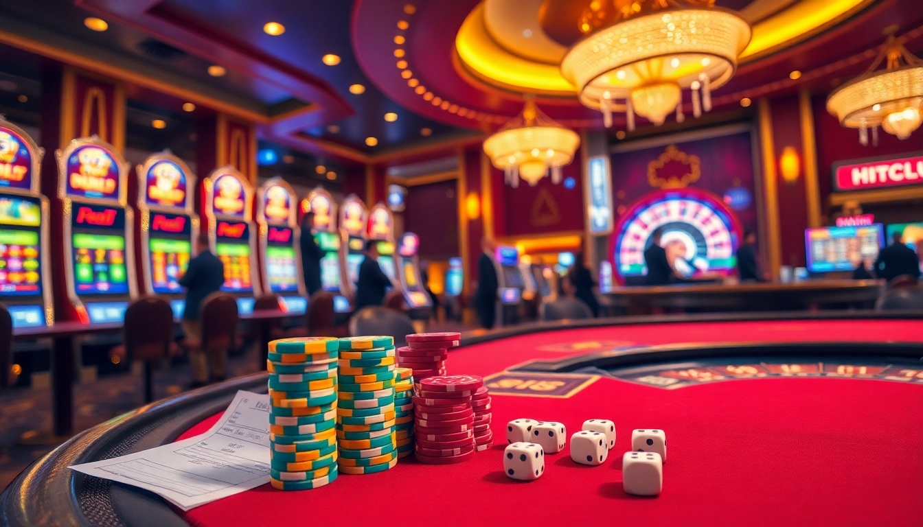 Experience the thrill of gambling at HITCLUB with vibrant slot machines and intense poker action.