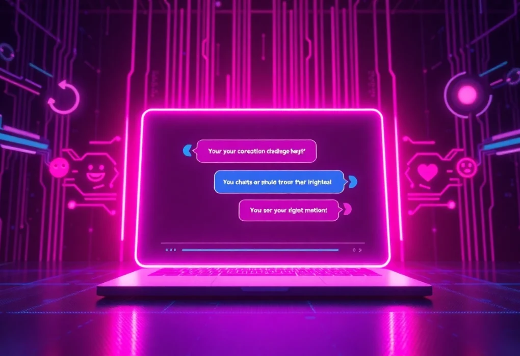 Engaging digital chatbot interface showcasing sex ai interactions in a vibrant, modern design.