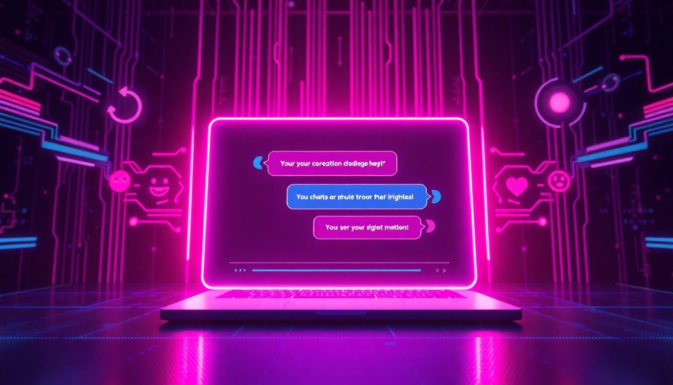Engaging digital chatbot interface showcasing sex ai interactions in a vibrant, modern design.