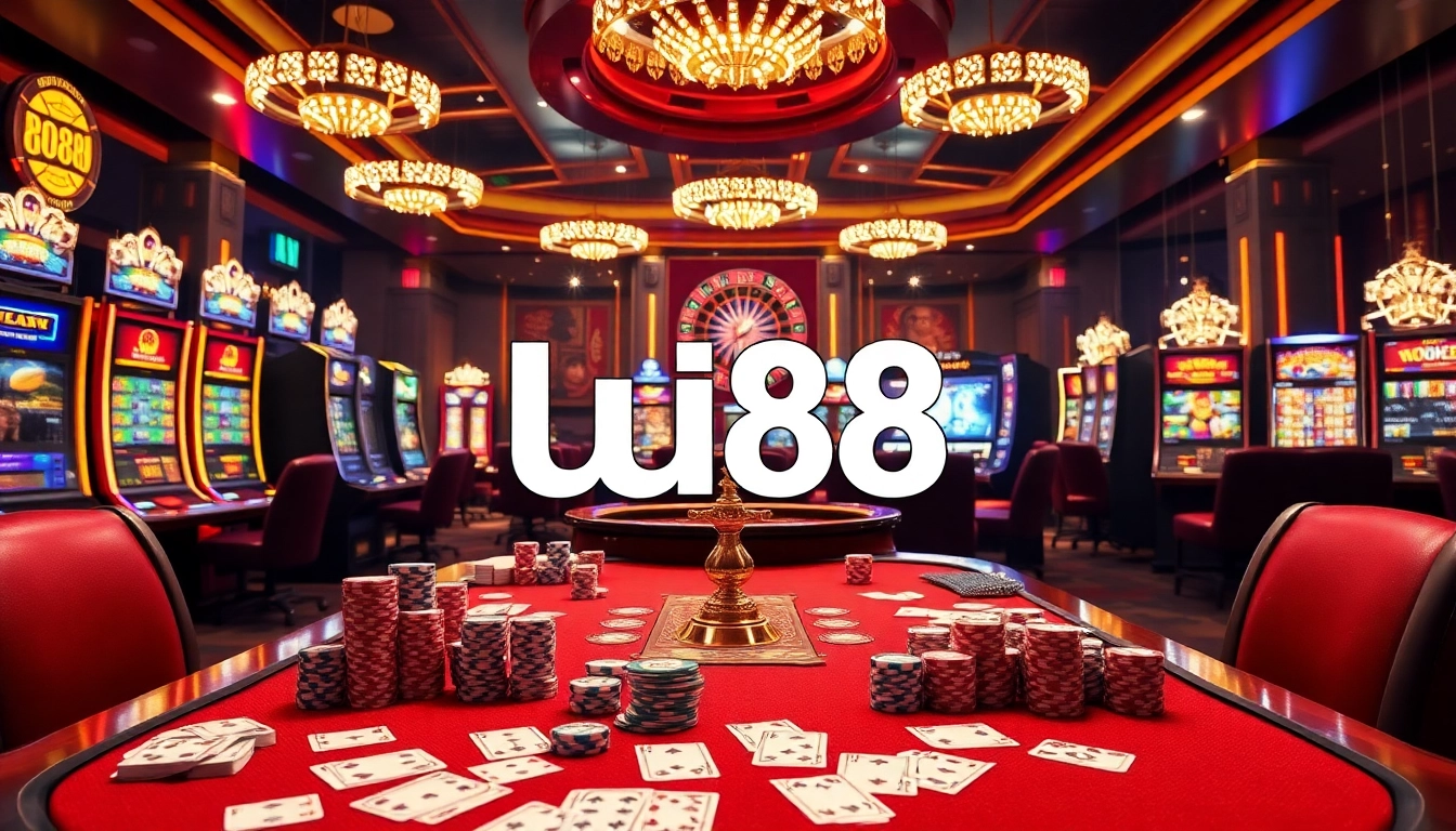 Experience the thrill of gambling at UU88 with vibrant casino tables and exciting games.