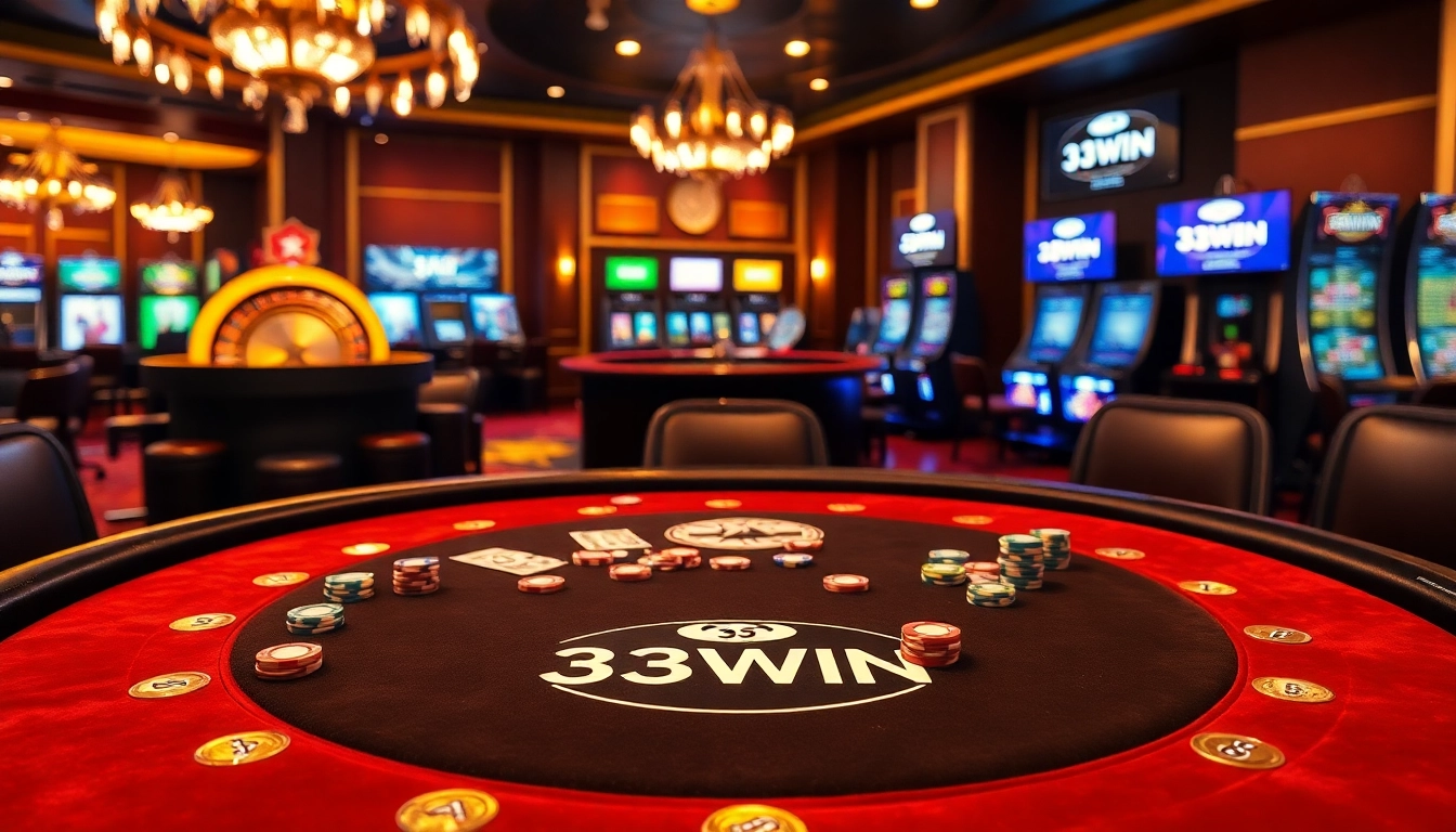 33WIN poker table scene showcasing professionalism and luxury in gambling.