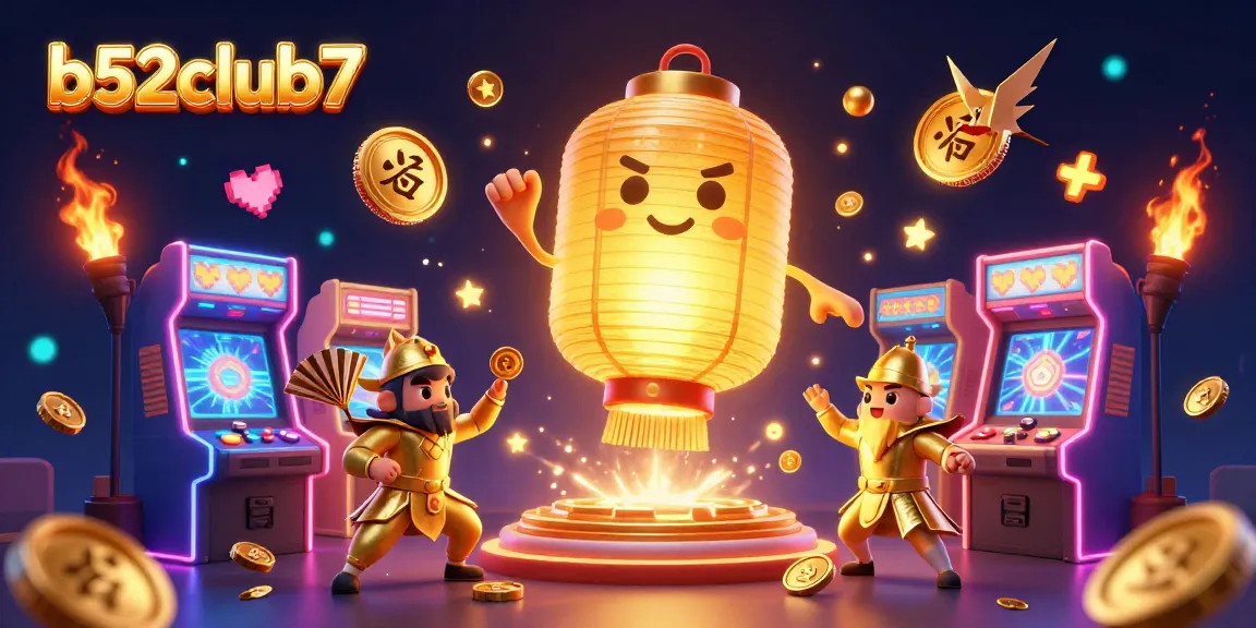 Engage with b52club7's vibrant online casino adventure featuring whimsical 3D spirits and arcade fun.