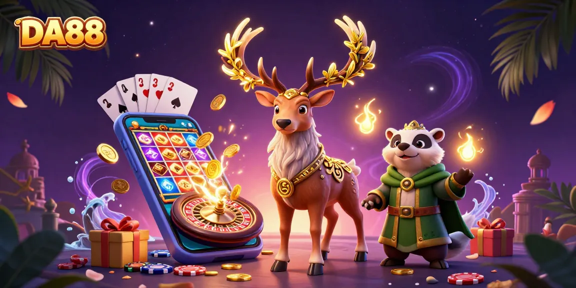 Engage with DA88 in this captivating casino scene featuring dragons and magical elements.