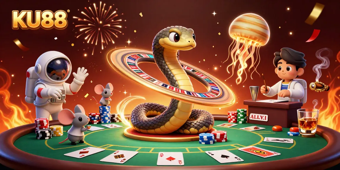 Experience the thrill of betting on KU88 with a cosmic dealer and imaginative casino elements.