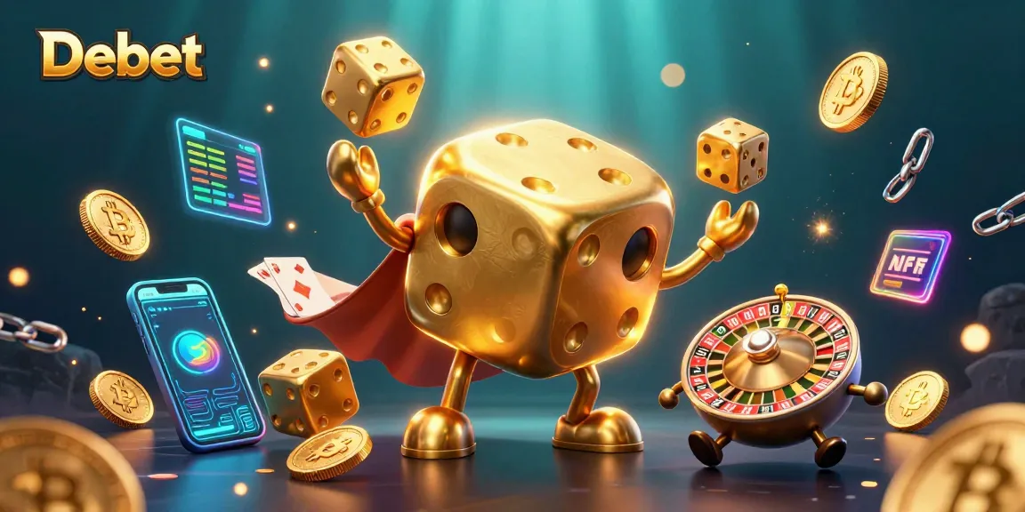 Experience thrilling gameplay with Debet, featuring a vibrant casino scene with a dice golem and dynamic elements.
