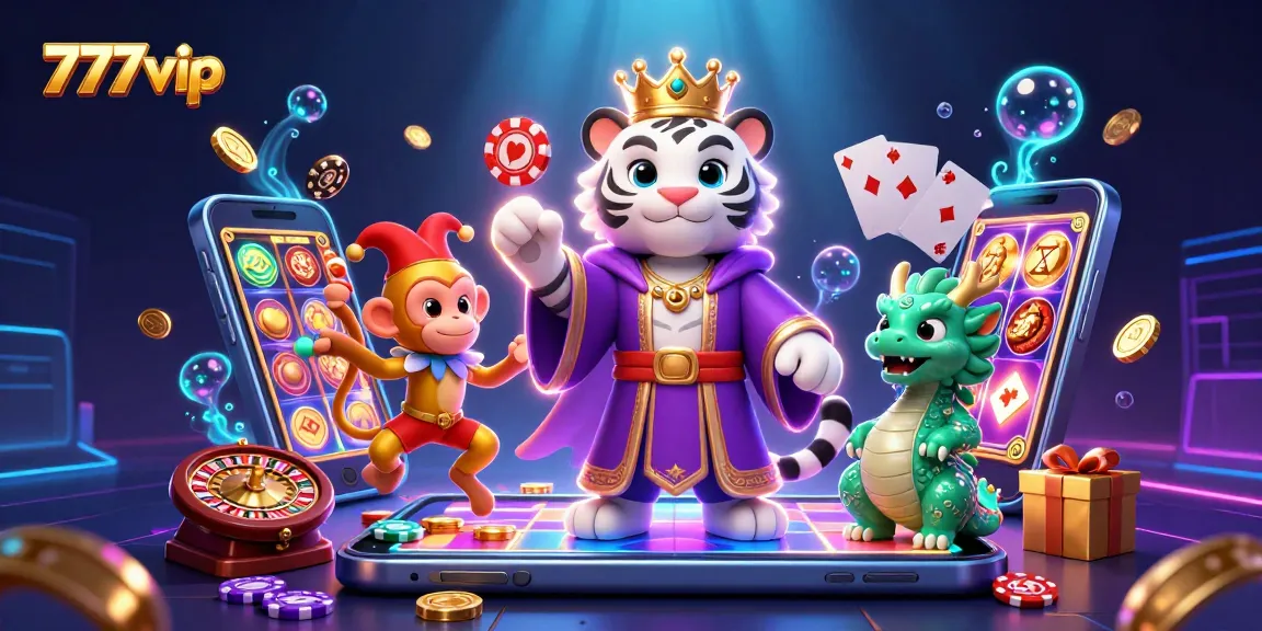 Engage in the exciting world of 777vip with a vibrant casino scene featuring energetic characters.
