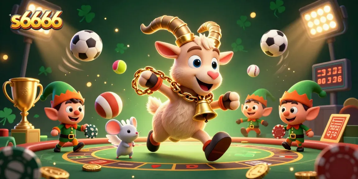 Experience the excitement at s6666 online casino with a dynamic casino scene featuring Krampus, an angel mouse, and playful elf gremlins.