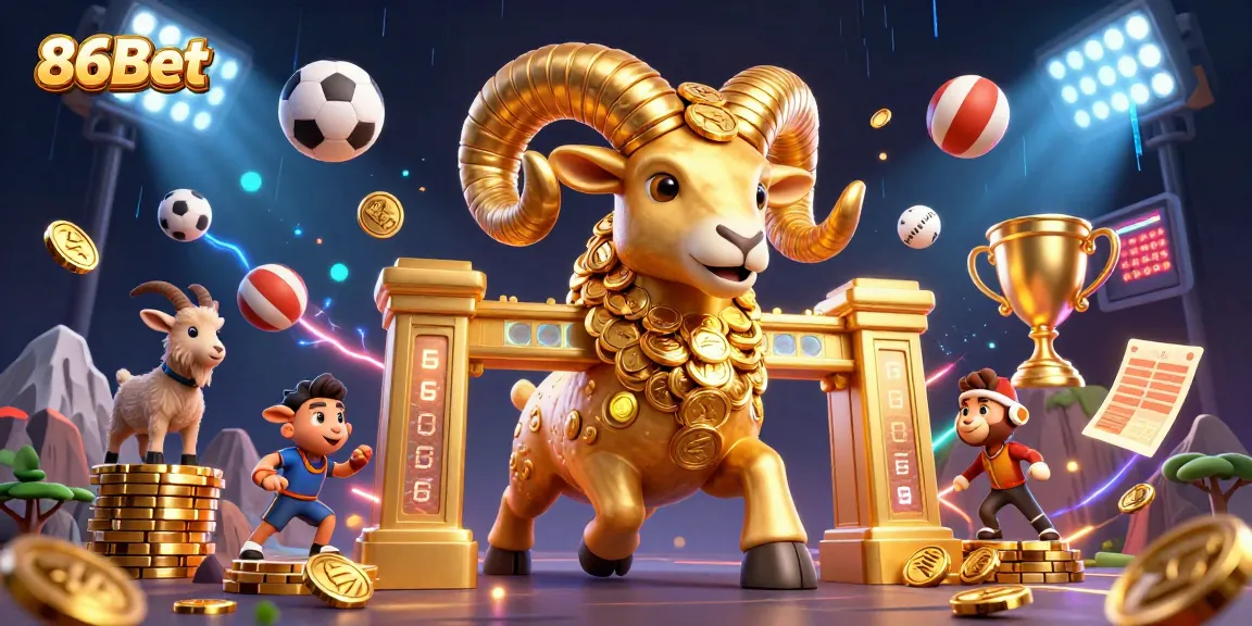 Experience the thrill of 86Bet's dynamic gaming with sports elements and energetic characters.