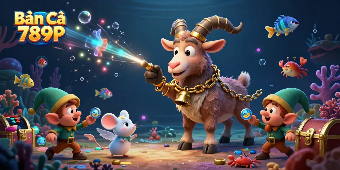 Engage in the exciting fish shooting game at Bắn Cá 789P with animated characters and vibrant underwater elements.