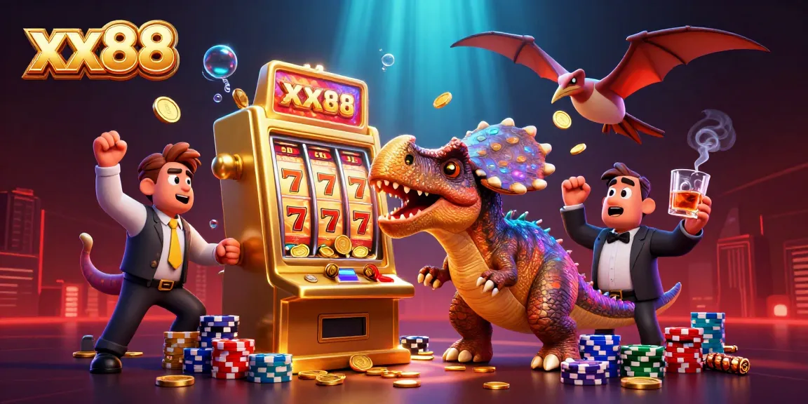 xx88 players enjoy exciting jackpot moments with a pachycephalosaurus at a slot machine